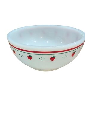 White Strawberry Pattern Mixing Bowl - Unbranded